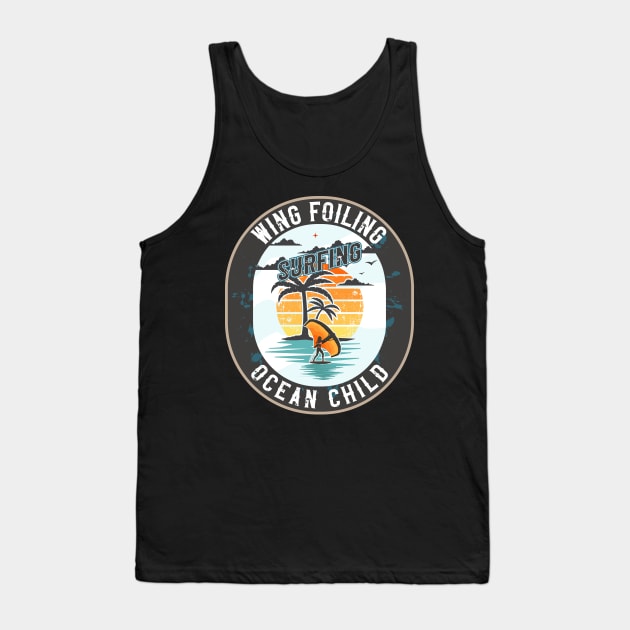 WING FOILING SURFING OCEAN CHILD Tank Top by HomeCoquette